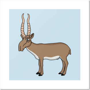 Saiga antelope cartoon illustration Posters and Art